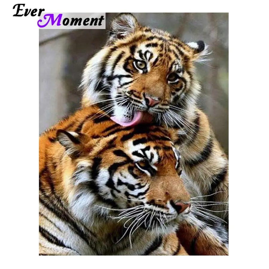 Алмазная живопись с тигром Ever Moment ручная работа квадратная картина стразы