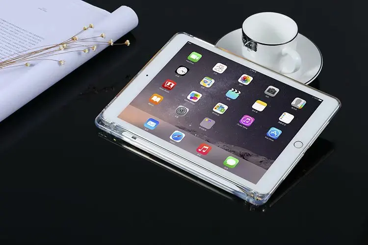 Чехол для iPad с держателем для карандашей прозрачный мягкий силиконовый чехол для iPad Air 1 Air 2 9,7 TPU защитная задняя крышка