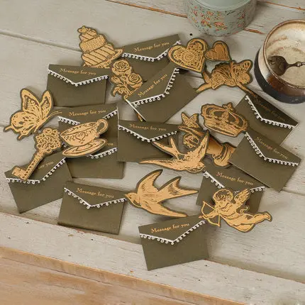 ENO Мини-открытки для вас золотые металлические винтажные вечерние | Дом и сад