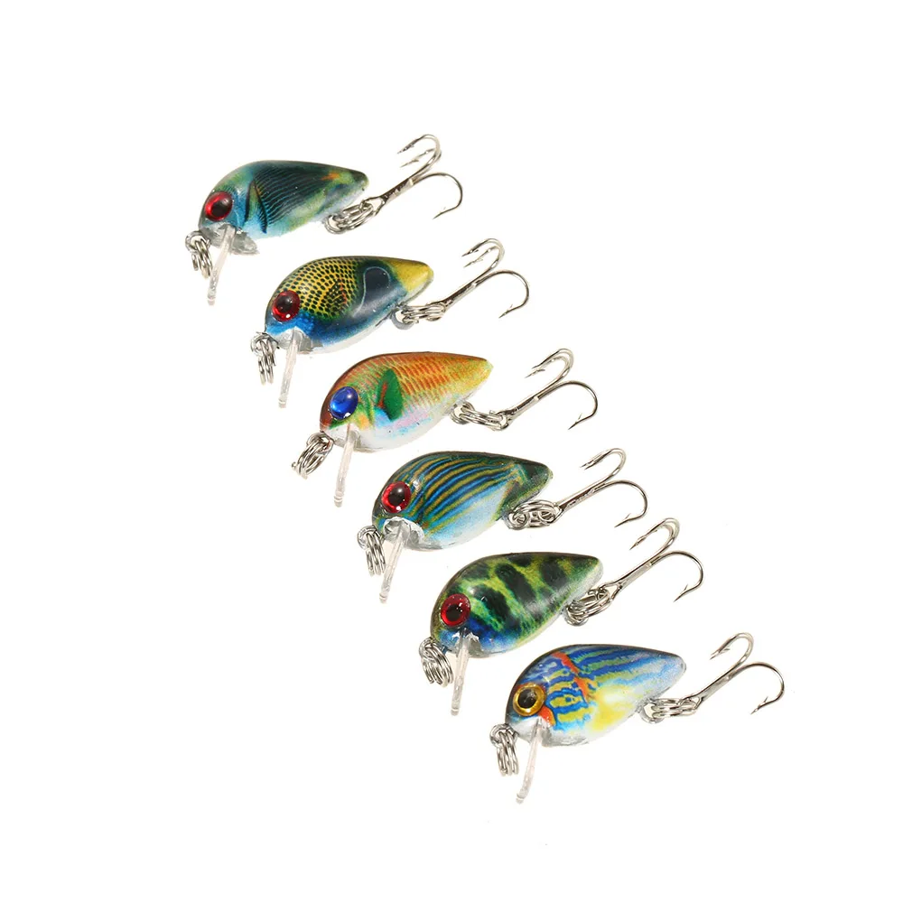 Lixada 6 PCS Пластик приманка для рыбалки набор со 2 5 см/2 7 г мини воблер Плавание