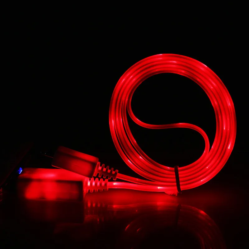 Светодиодный светящийся USB Зарядное устройство Тип C/Micro USB/8 Pin для зарядки и синхронизации данных зарядный кабель для iPhone X 7 Plus samsung Galaxy S9 S8 лапши проводное зарядное устройство Шнур
