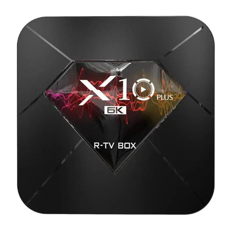 X10 Plus ТВ приставка Android 9,0 4+ 64G четырехъядерный WiFi 3D H.265 6K телеприставка 2,4G пульт дистанционного управления конструкция