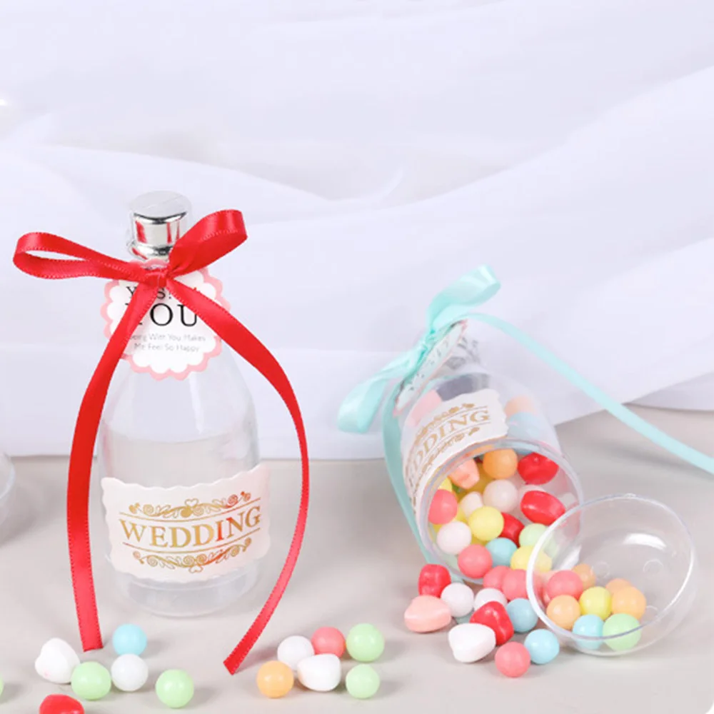 12 шт./лот прозрачные пластиковые коробки для конфет благосклонности венчания