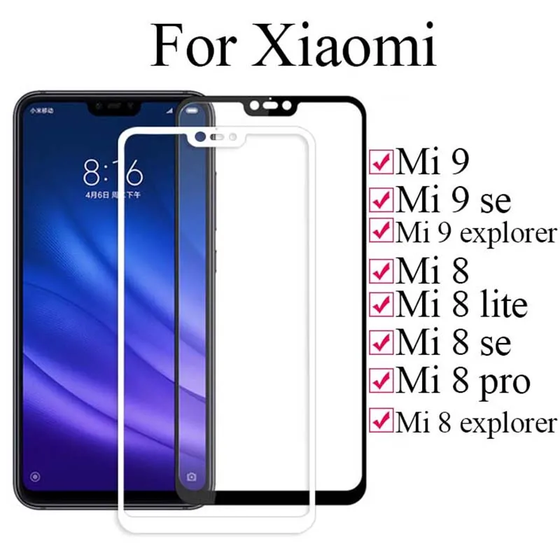 Защитное стекло на Ksiomi 9 для Xiaomi 8 lite Se Pro Explorer закаленное защитное Xiomi Mi9 Mi8 Полное