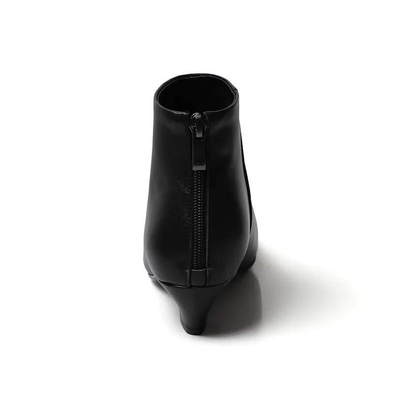 Модные женские ботинки с острым носком эластичные ботильоны обувь на высоком