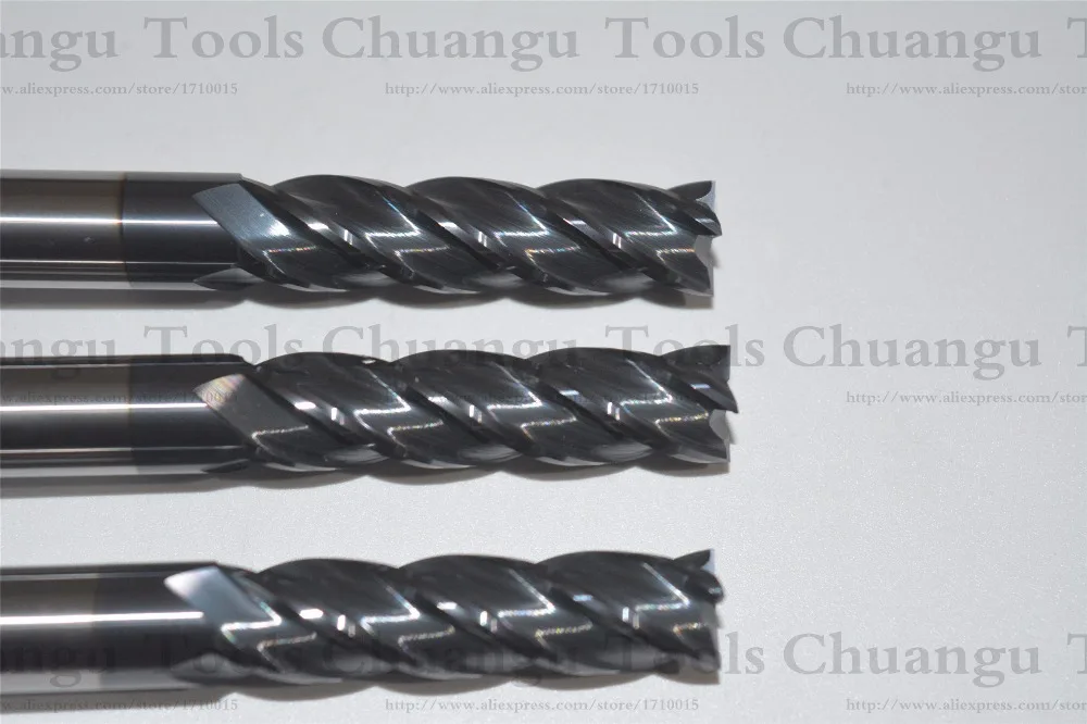10 мм * 100 3 шт. CNCTungsten твердая искусственная кожа покрытие TiALN 4 канавки стальные