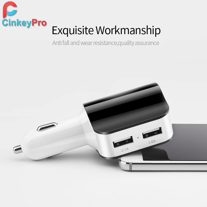 CinkeyPro двойной USB Автомобильное зарядное устройство адаптер Универсальный