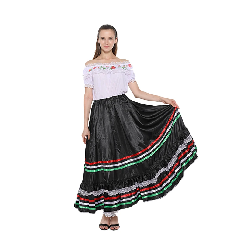 

Reneecho Halloween Costume For Women Authentic Western Senorita Costume Fancy Dress Carnival Party Retro Dresses