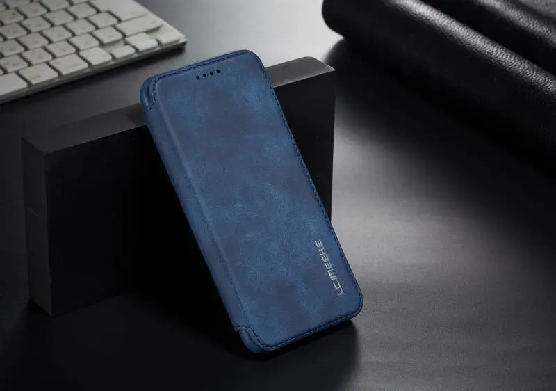 Blue Роскошный откидной бумажник в стиле ретро чехол для huawei P30 Lite P 30 Pro P30 Lite P20 Pro Lite кожаный чехол для телефона с подставкой в деловом стиле - Цвет: Blue