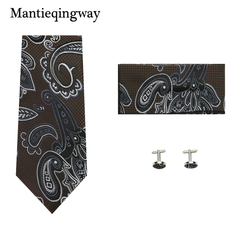 Mantieqingway 2017 новый набор для мужчин взрослых платок запонки костюмы официальная