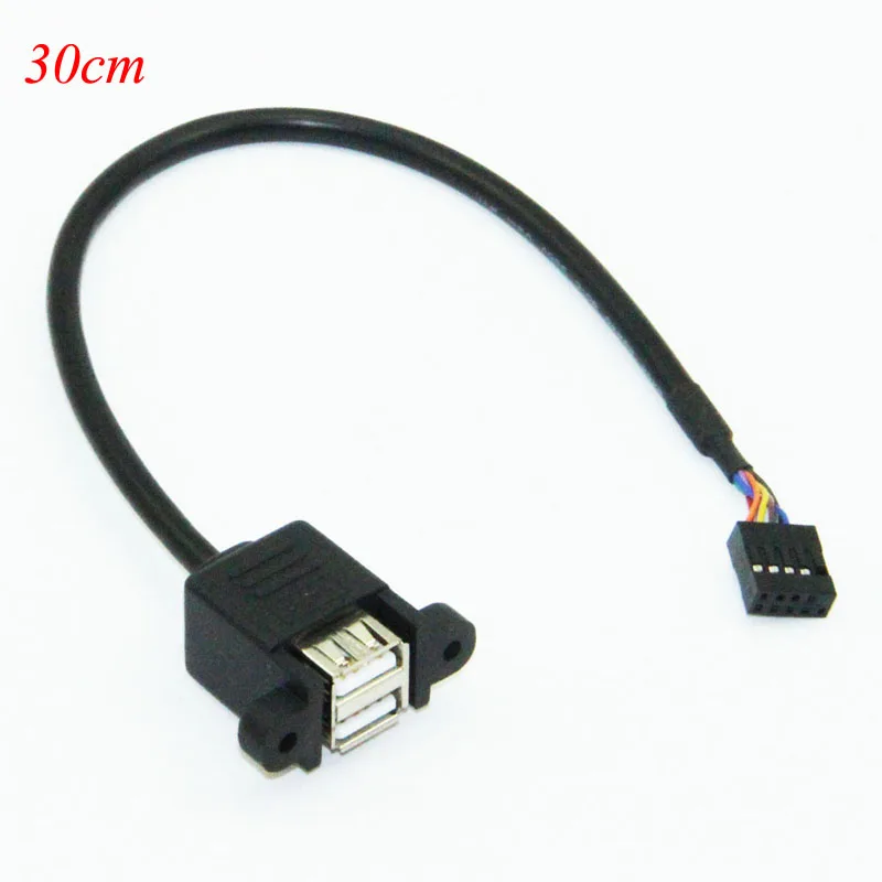 Материнская плата Bochara 9 Pin Header to Dual USB 2,0 Female кабель для передачи данных с винтовым креплением на панель 30 см 50 см