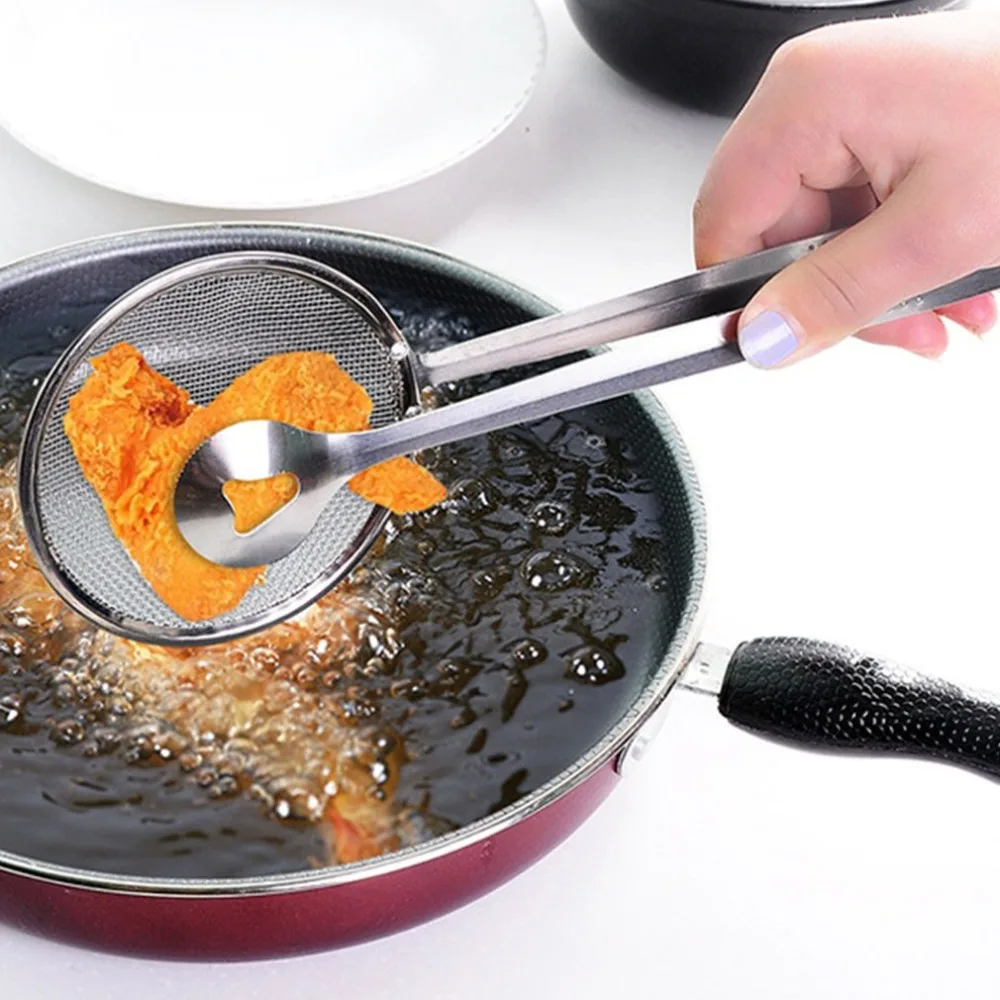 2 в 1 из нержавеющей стали тонкий ситечко для чайной сетки Дуршлаг сито с ручкой