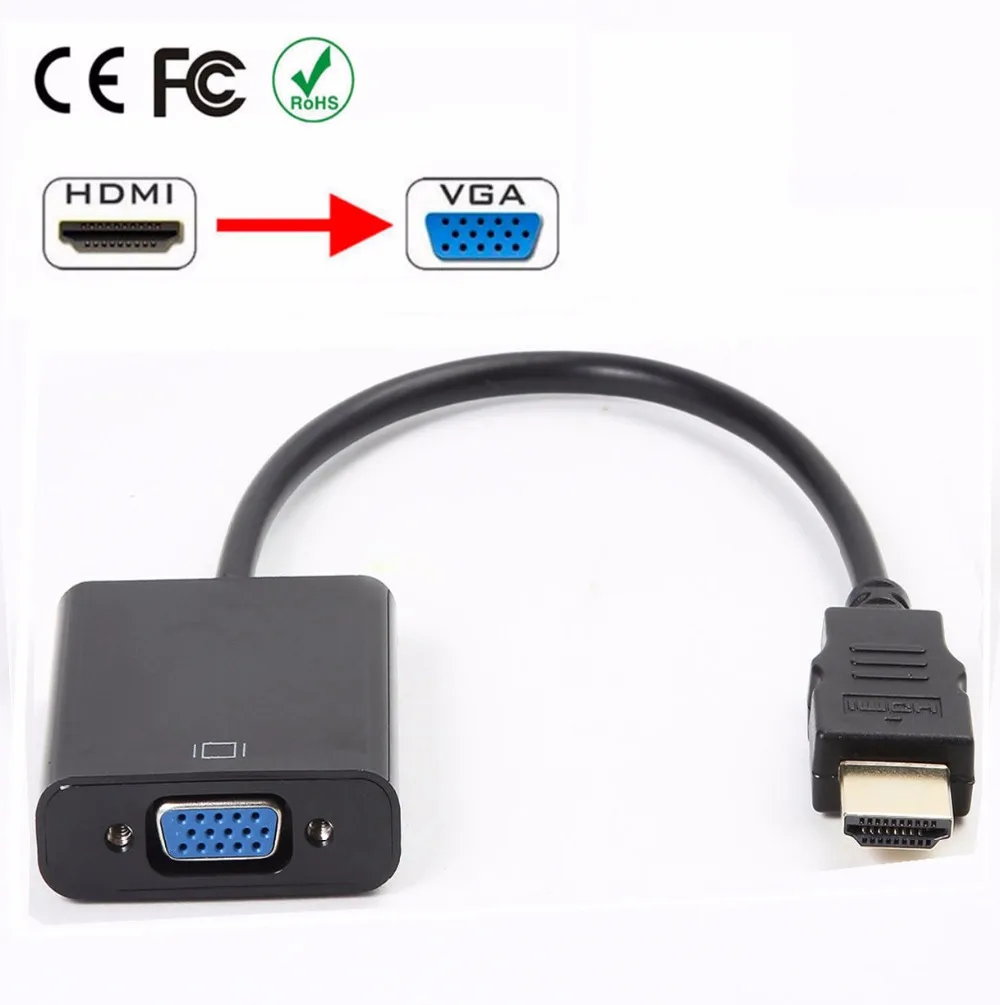 1080P HDMI совместимый штекер для VGA разъем видеоконвертер адаптер кабель ПК DVD HD TV|vga to