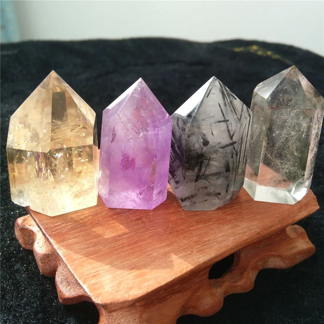 Аметист Турмалин цитрин призрак кристалл камни Кристаллы Wicca Cristal Pierre Naturelle