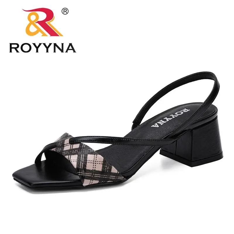 APRICOT ROYYNA/Новинка года; модные стильные женские босоножки; туфли на высоком квадратном каблуке; Mujer; обувь на День Валентина; Летняя обувь с открытым носком; Femenimo - Цвет: APRICOT