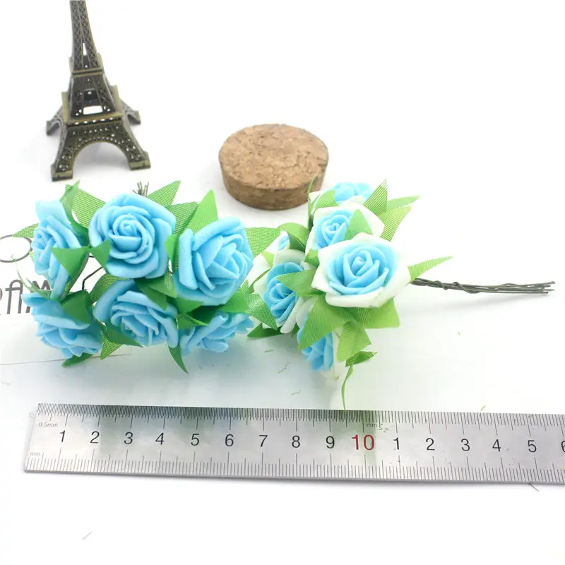 6 шт. милые мини-Пузырьковые букеты из роз искусственные цветы венок красных