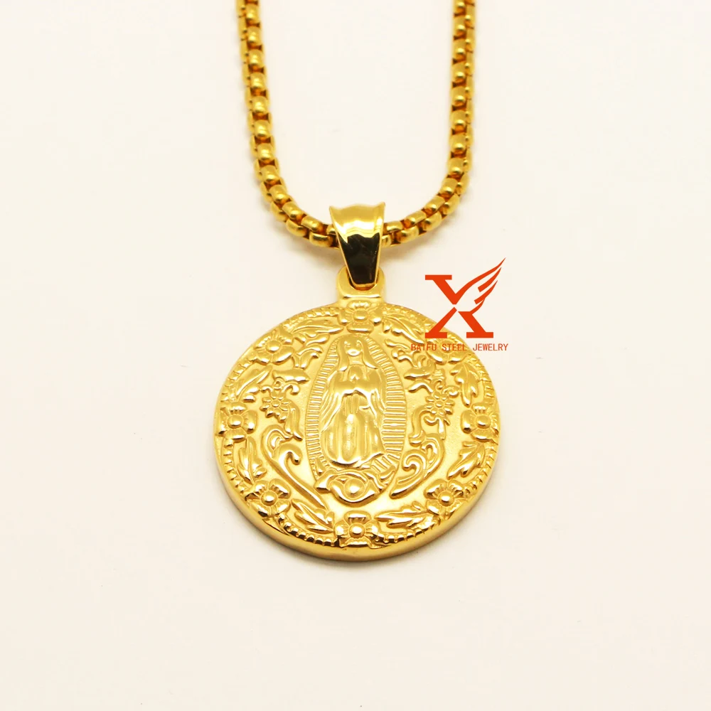 24 &quotновые продукты Saint Marie кулон gold filled Девы Марии Гваделупской Шарм Подвеска