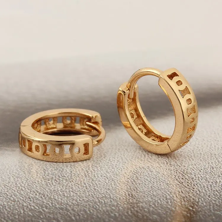 Маленькие детские серьги кольца 1 см золотые ювелирные изделия Enfant Boucle Doreille Bebe Baby