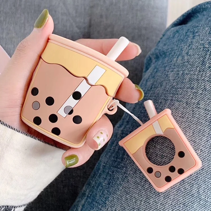 Pink Для AirPods чехол 3D Милые Мультяшные аксессуары чехол для наушников s для Apple Airpods 2 Защитная крышка с кольцом на палец подвесное украшение - Цвет: Pink