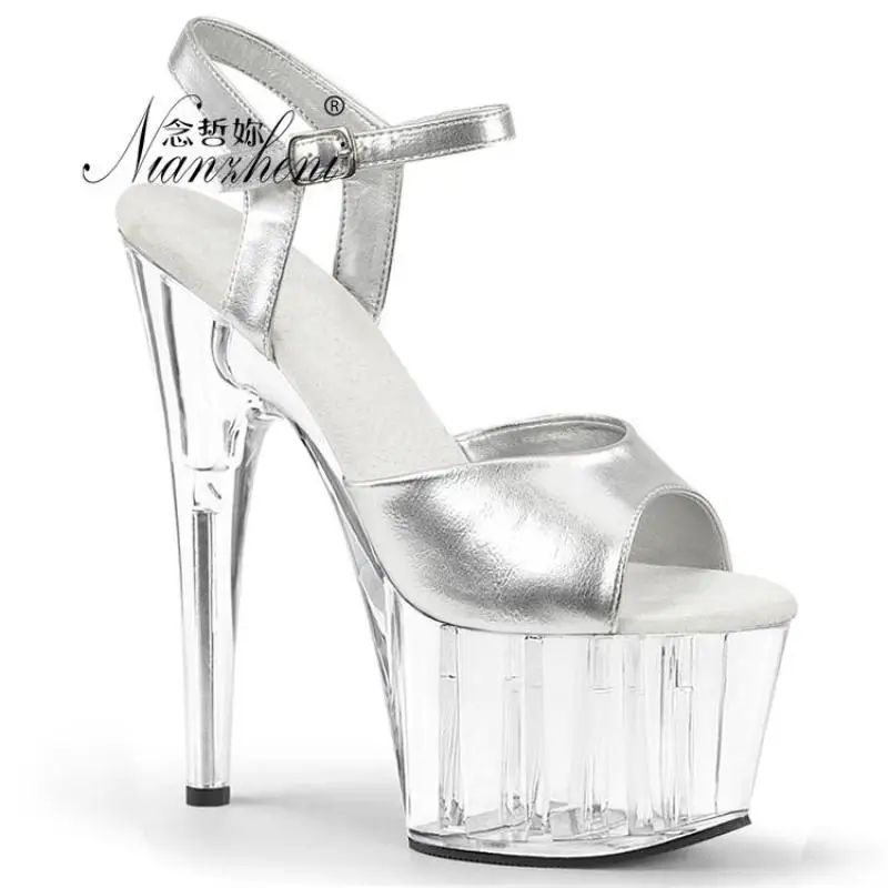 Женские летние босоножки на шпильке 15 см модельные туфли-гладиаторы для танцев