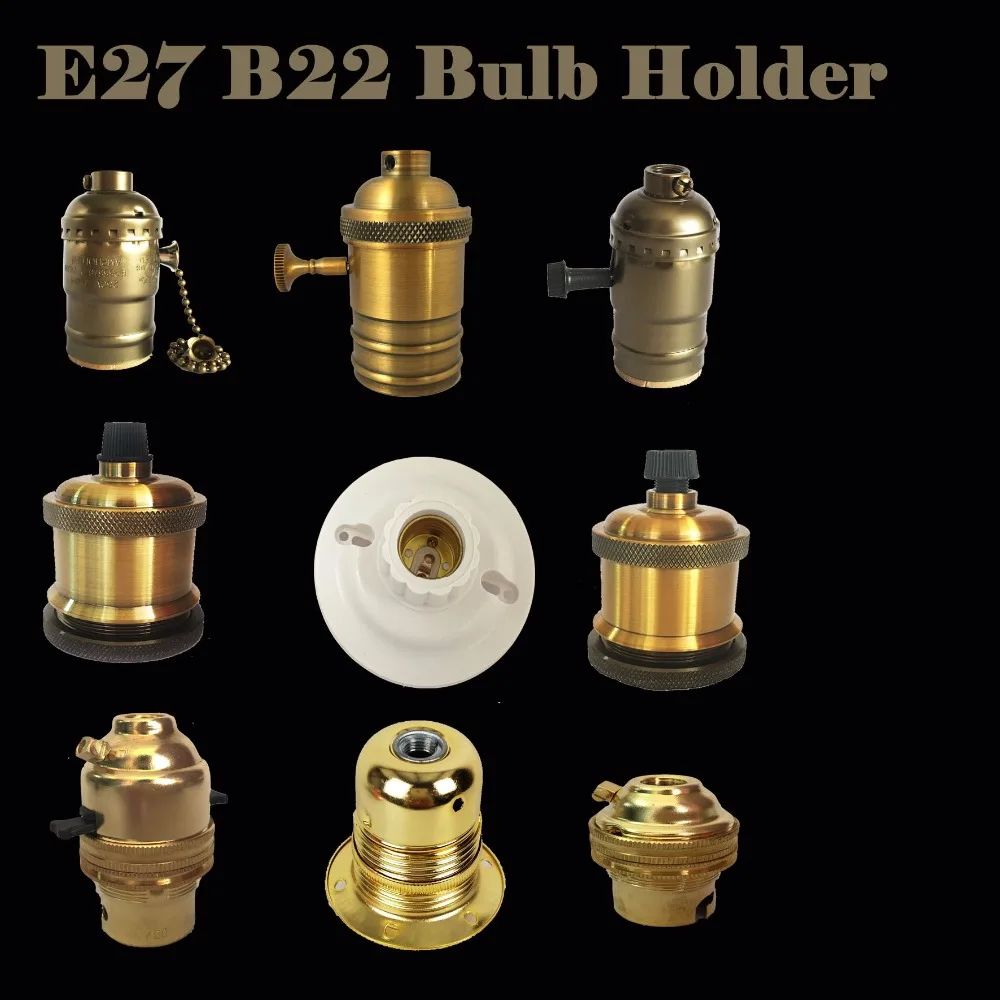 Винт E27 латунный бронзовый пластиковый патрон лампы винтажный наполнитель