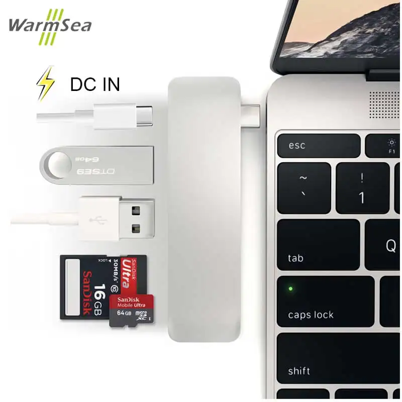 Тип usb C концентратор Thunderbolt 3 адаптер dongle док комбо с USB 0 порты SD слот Micro карты для