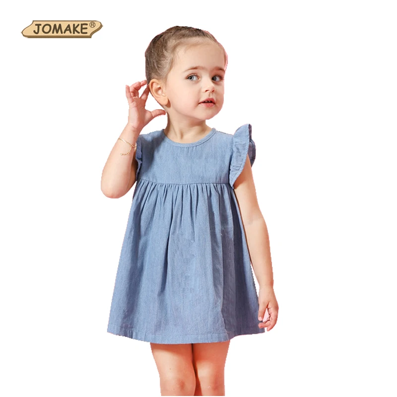 New Denim Baby Girl Dress Pleated Sleeveless Cute Princess Children Clothing Girls Dresses Summer 2018 Casual Kids Clothes | Детская