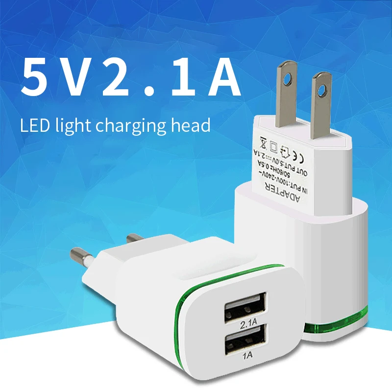 5V 2.1A Быстрая зарядка USB зарядное устройство светодиодный дисплей двойной порт
