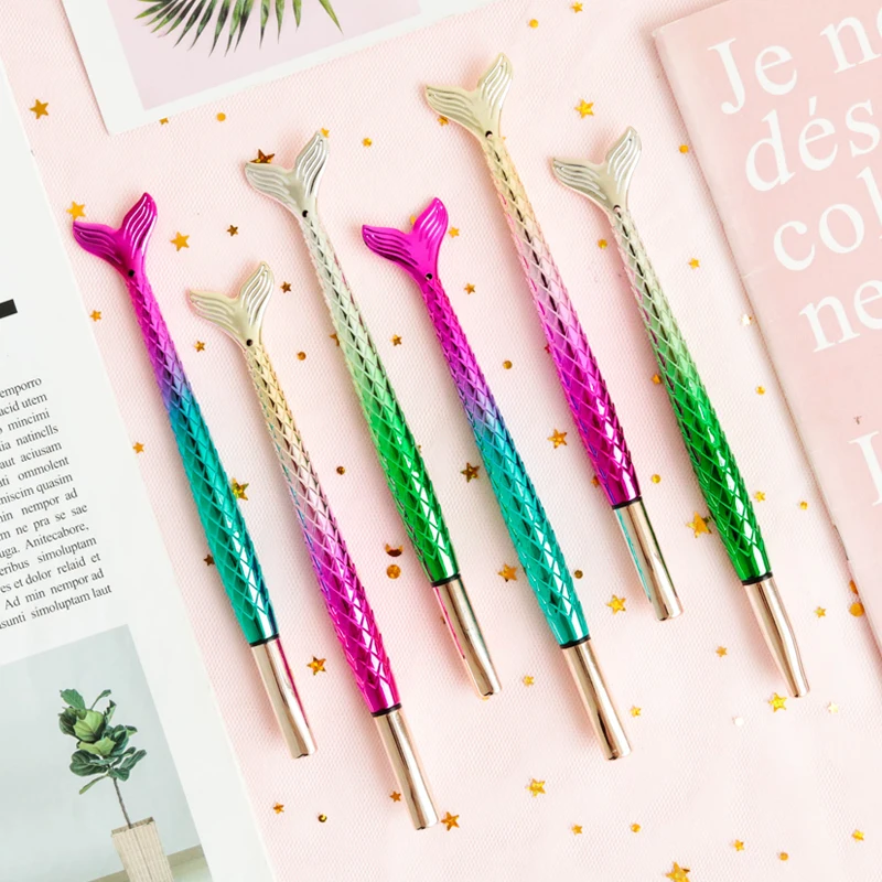 36 pcs/lot Gradient Mermaid gel pen Colorful 0.5 mm black Neutral Pens For Girls Gift School Office writing Supplies | Канцтовары для
