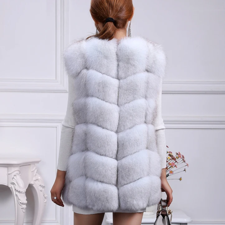 Fur coat female winter whole skin fox fur vest long Korean Slim thin women's clothing clearance special | Женская одежда