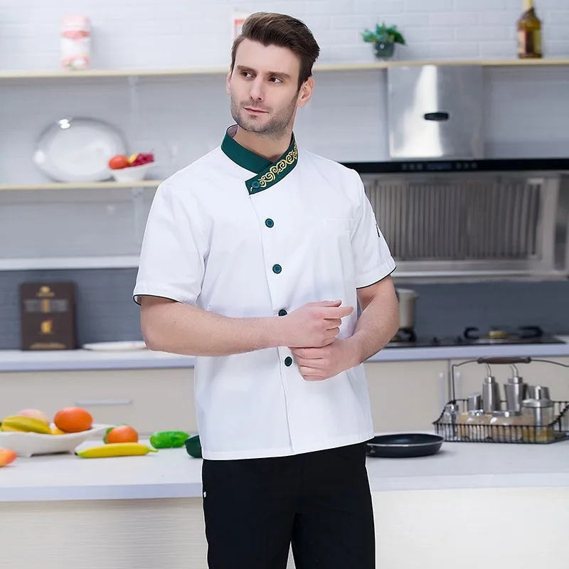 Новая форма Chefk с коротким рукавом белая куртка для шеф повара размера плюс