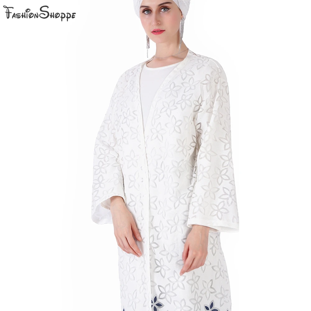 Мусульманское длинное платье с вырезами Abaya сетчатый кардиган туника кимоно