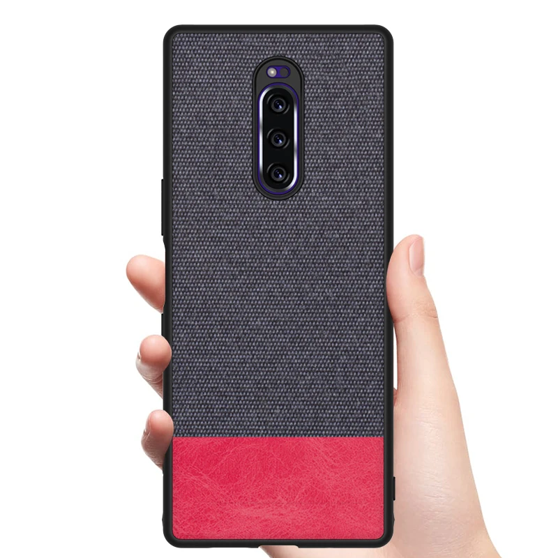 SRHE For Sony Xperia 1 Case Cover Vintage Cloth Fabric Silicone Full Back Xperia1 J8110 J8170 J9110 |