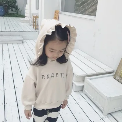 

Girls Hooded Sweatshirt Baby Girl Cute Letter Printed Hoodies Kids Loose Long-sleeved Pullover Tracksuit Outerwear 1 2 3 4 5 Y