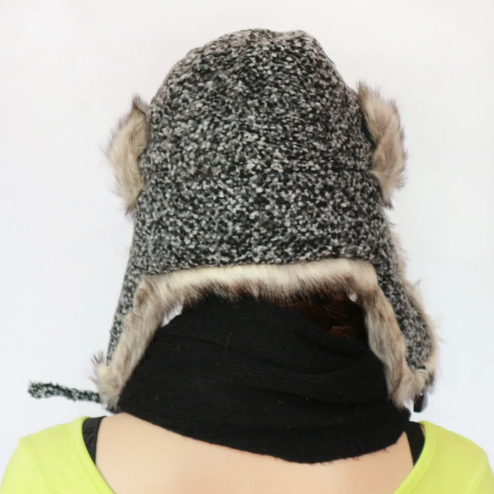 Boolawdee российская женская и Мужская Зимняя шерстяная смесь шапка ушанка для