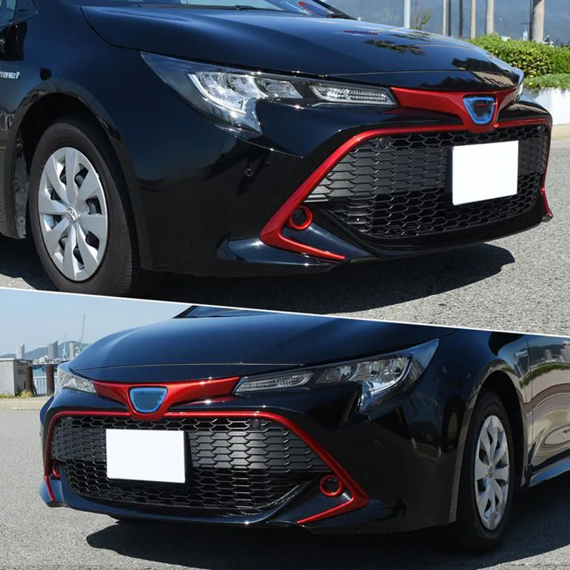 Для Toyota Corolla E210 Sport хэтчбек Auris ABS Хромированная Автомобильная Передняя Центральная решетка Gird полоса накладка