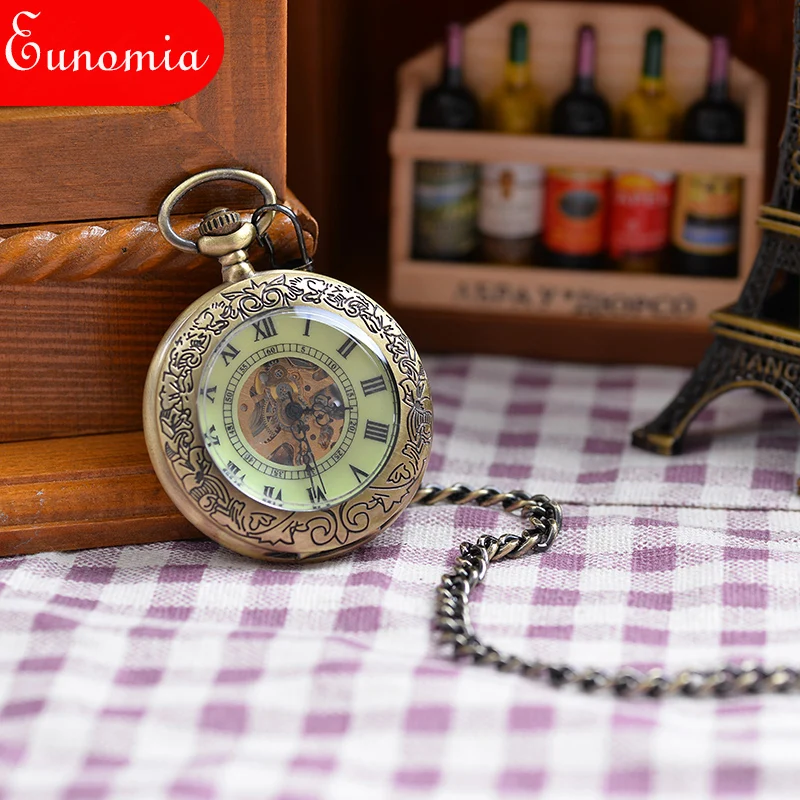 Стимпанк Скелет Цепочки и ожерелья цепь Винтаж Механические карманные часы