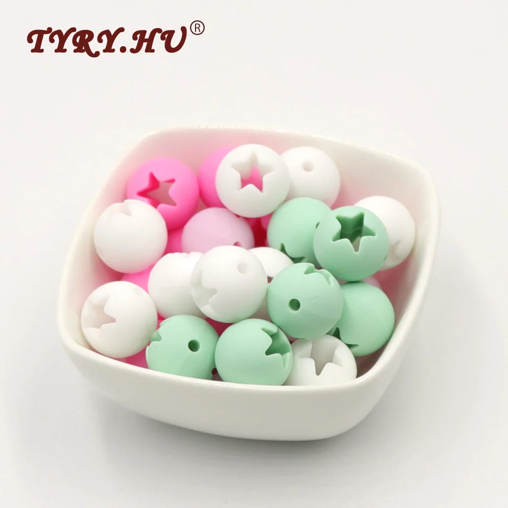 

TYRY.HU 25 шт. креативные полые силиконовые бусины в форме звезды для изготовления детских ожерелий или браслетов из пищевого силикона, игрушки ...