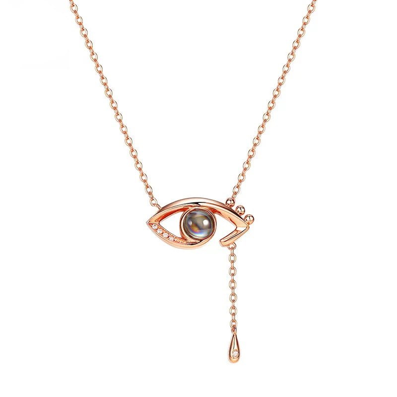 rosegold Дропшиппинг новое розовое золото серебро 100 языков I Love You Проецирование ожерелье воспоминания о романтической любви свадебное ожерелье - Окраска металла: rosegold