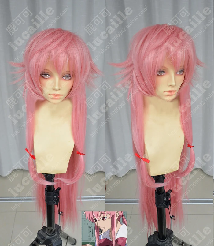 Дневник The Future Mirai Nikki Yuno Gasai длиной 100 см персиковый розовый термостойкие волосы