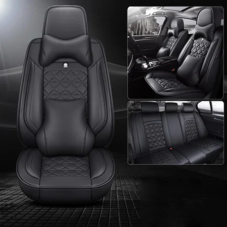 Black Luxury Высококачественные кожаные автомобильные чехлы для сидений Kia sportage 3 r soul Buick Excelle XT lacrosse Королевский бис - Название цвета: Black Luxury