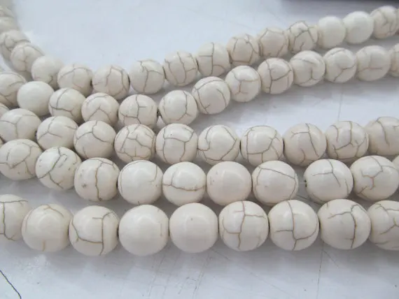 

5 strands 2-20mm howlite turquoise beads Turquoise stone Round Ball Ivory white assortment loose Bead