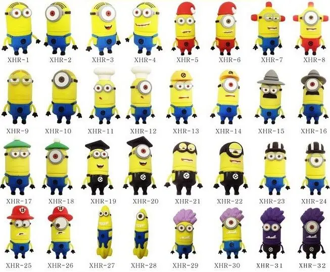 Minons USB флэш накопитель 2.0 приспешников ручка управления симпатичные гадкий я