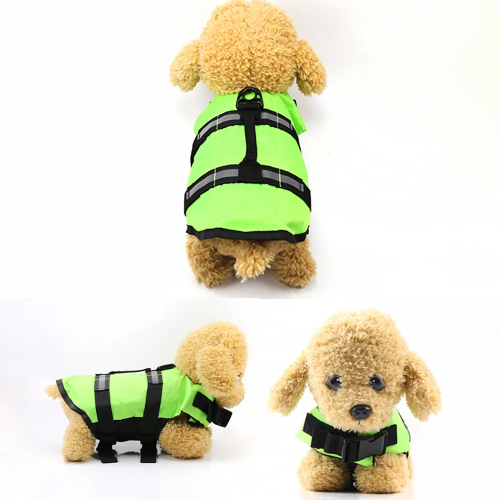 Плавательный спасательный жилет для собак "Pet Dog Life Jacket Safety Vest Collar Harness Saver Swimming Preserver Clothes Summer Swimwear on"