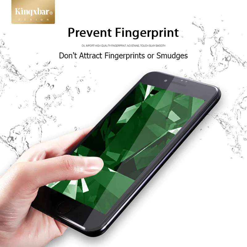 KINGXBAR for iPhone 7 8 Plus Screen Protector Anti Fingerprint Glass On the iphone Clear Full Film | Мобильные телефоны и