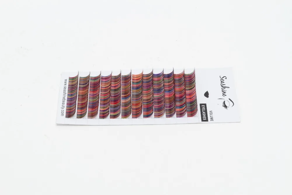 

Seashine Individual lashes Mix Colorful Classic Eyelashes High Quality Hand Made rainbow color Natural Long Eyelashes Extension