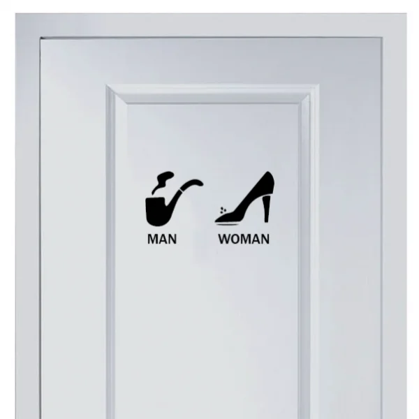 

Pipe and high heels marks for toilet sticker Vinyl Fashion for Shop Office Home Cafe Hotel Toilets Door Decor Wall Stickers