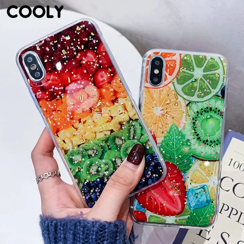 COOLY Блестящий блестящий чехол с цветами для iphone 6 S 7 8 Plus X XS Max XR задняя крышка