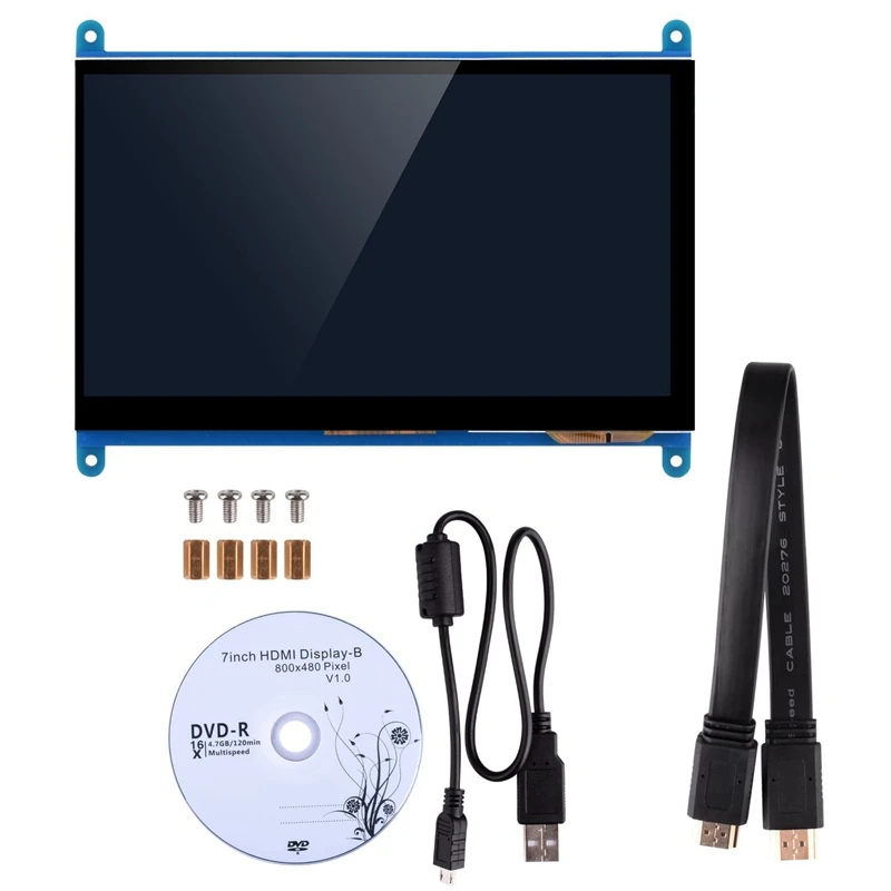 7-дюймовый сенсорный TFT ЖК-дисплей модуль HDMI 800x480 для Raspberry Pi 3 2 Model B и RPi 1 + A BB Черный