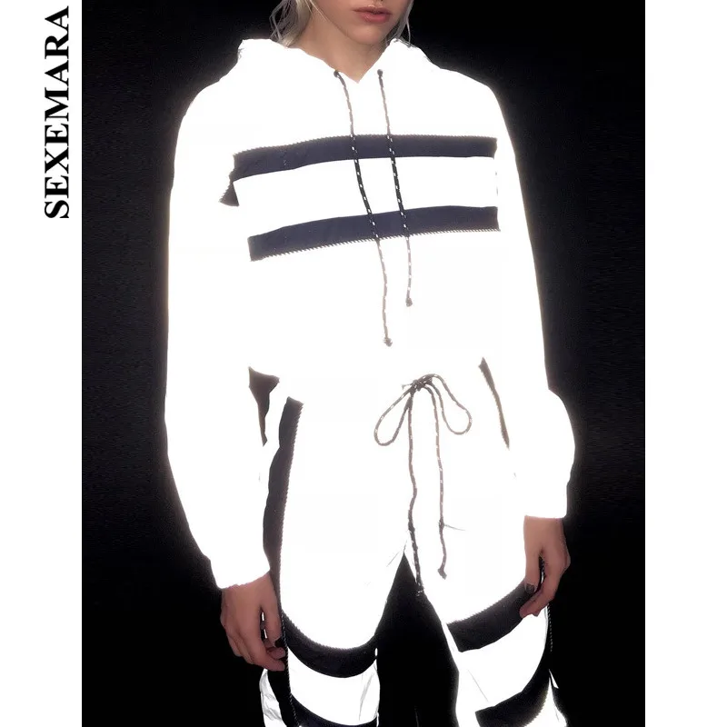 BOOFEENAA Светоотражающий Комплект из двух предметов спортивный костюм для женщин